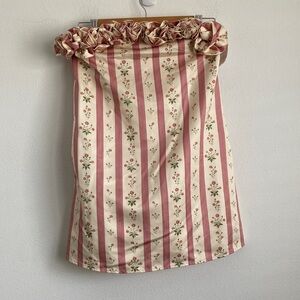 We Wore What Floral‎ Striped Dress - Pink and Cream Strapless Floral